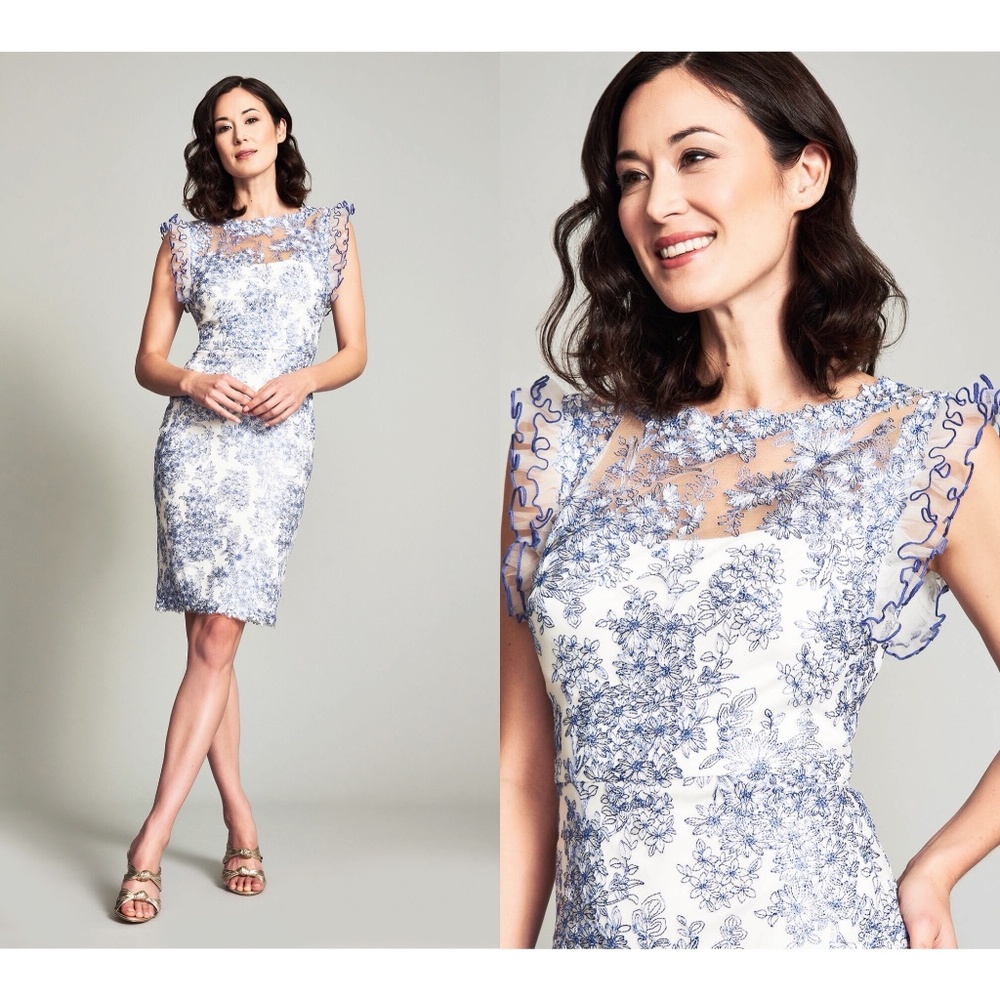 Tadashi etsu Sz 14 embroidered ruffle dress FINAL PRICE NO OFFERS